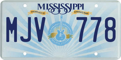 MS license plate MJV778