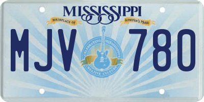 MS license plate MJV780