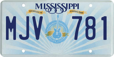 MS license plate MJV781