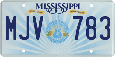 MS license plate MJV783