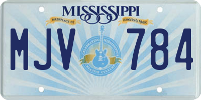 MS license plate MJV784