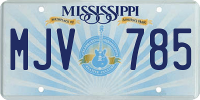 MS license plate MJV785