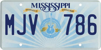MS license plate MJV786