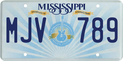 MS license plate MJV789