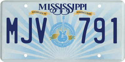 MS license plate MJV791