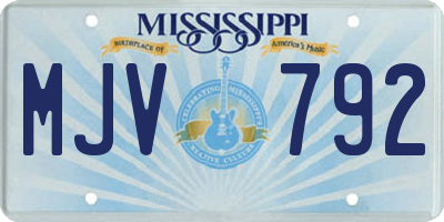 MS license plate MJV792