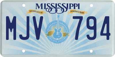 MS license plate MJV794