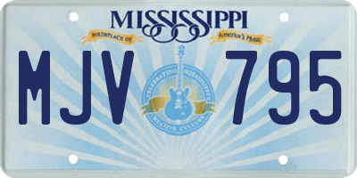 MS license plate MJV795
