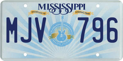 MS license plate MJV796