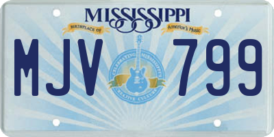 MS license plate MJV799