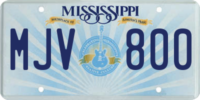 MS license plate MJV800