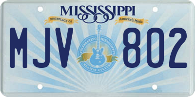 MS license plate MJV802