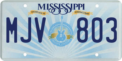MS license plate MJV803