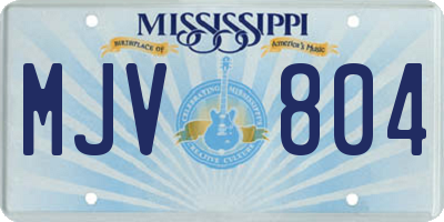 MS license plate MJV804