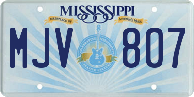 MS license plate MJV807