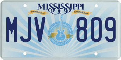 MS license plate MJV809