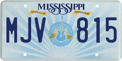 MS license plate MJV815