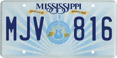 MS license plate MJV816