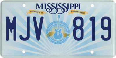 MS license plate MJV819