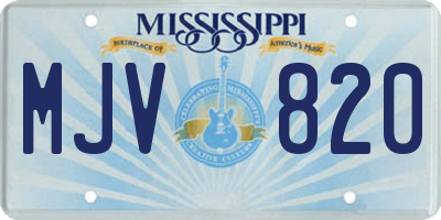 MS license plate MJV820