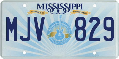 MS license plate MJV829