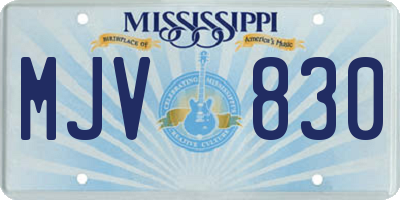 MS license plate MJV830