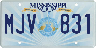 MS license plate MJV831