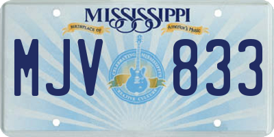 MS license plate MJV833