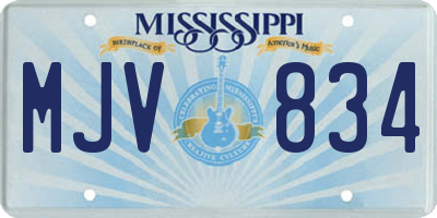 MS license plate MJV834