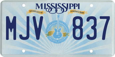 MS license plate MJV837