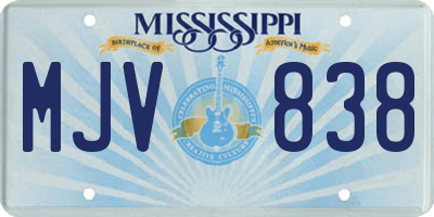 MS license plate MJV838