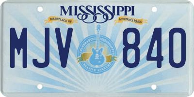 MS license plate MJV840