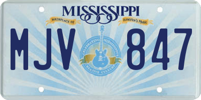 MS license plate MJV847