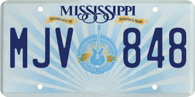 MS license plate MJV848