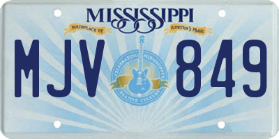 MS license plate MJV849