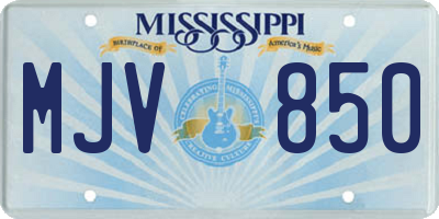 MS license plate MJV850