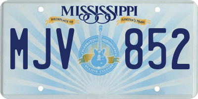 MS license plate MJV852