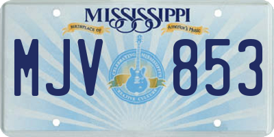 MS license plate MJV853