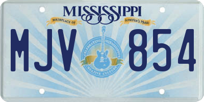 MS license plate MJV854