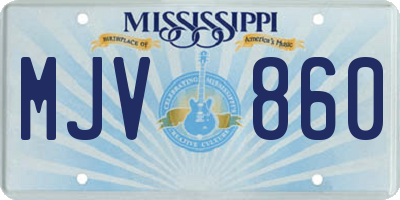 MS license plate MJV860