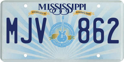 MS license plate MJV862