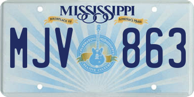 MS license plate MJV863