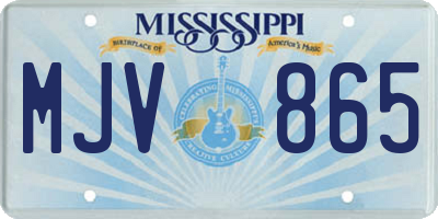 MS license plate MJV865