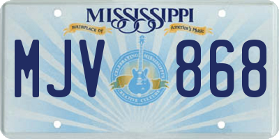 MS license plate MJV868