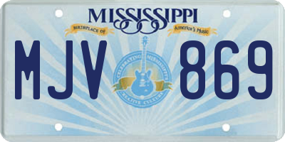 MS license plate MJV869