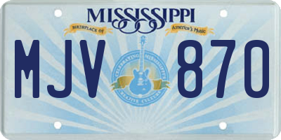 MS license plate MJV870