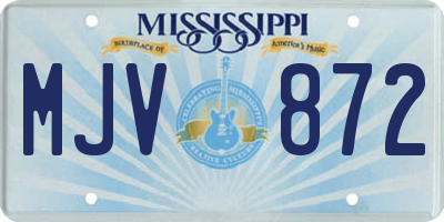 MS license plate MJV872