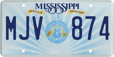 MS license plate MJV874