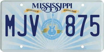 MS license plate MJV875