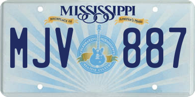 MS license plate MJV887